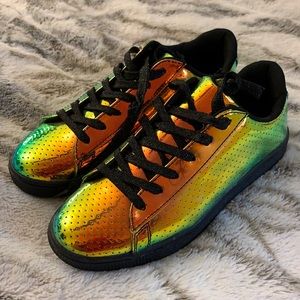 Qupid iridescent hologram sneaker
